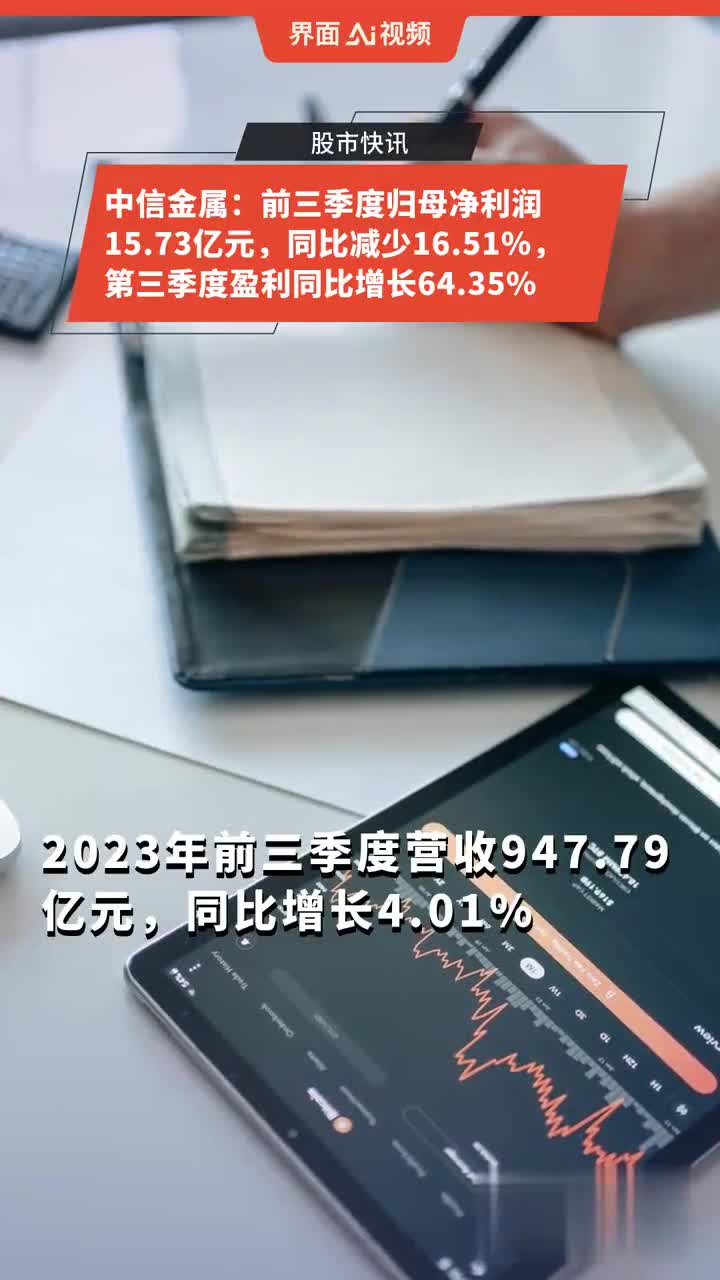 中信证券：前三季度归母净利润167.99亿元，同比增长2.35%